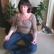 A novice meditating